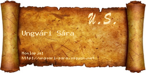 Ungvári Sára névjegykártya